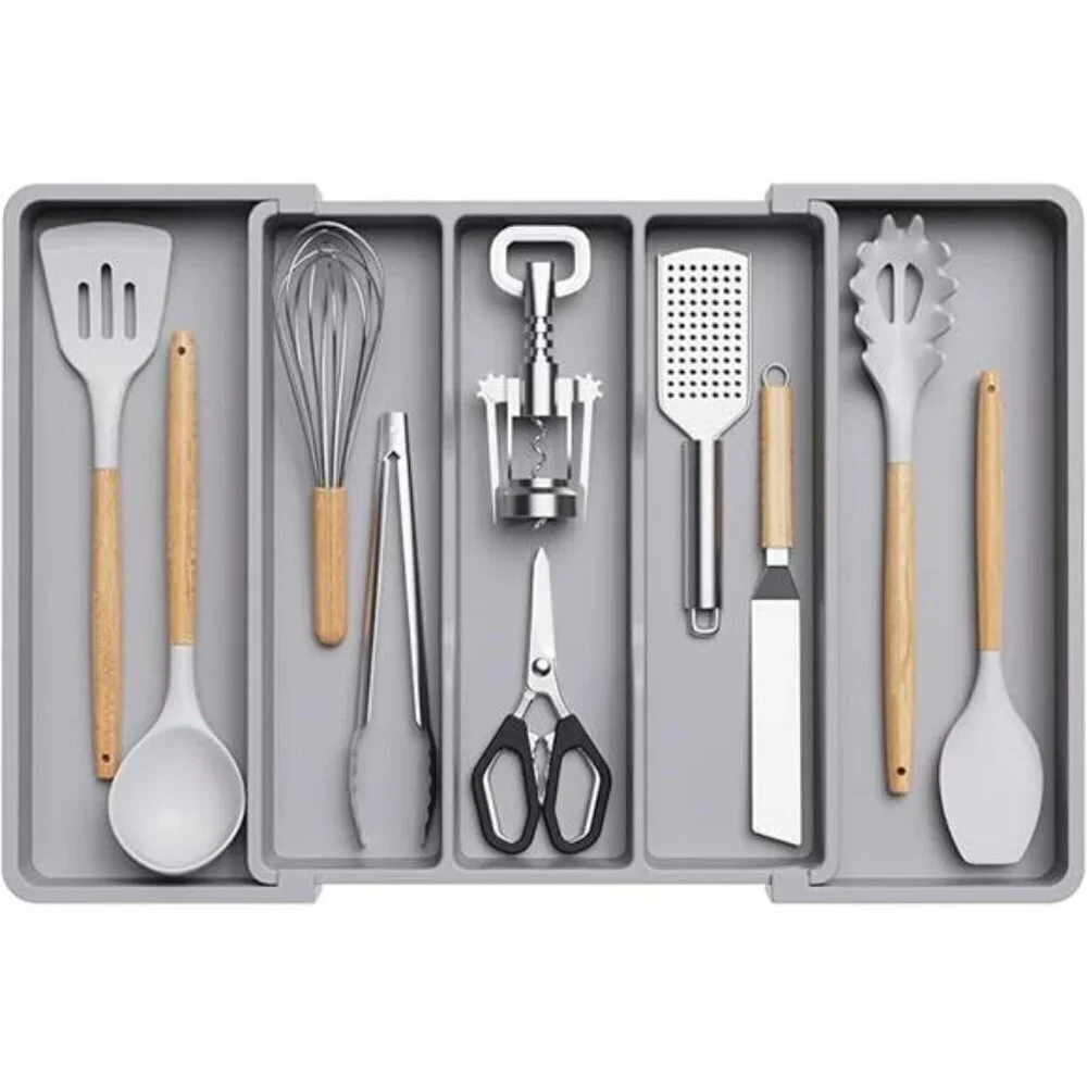 Utensil Organizer for Kitchen Drawers Expandable Cooking Utensil Tray Storage